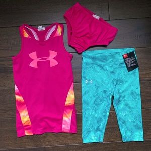 Girls Under Armour dress EUC and leggings NWT